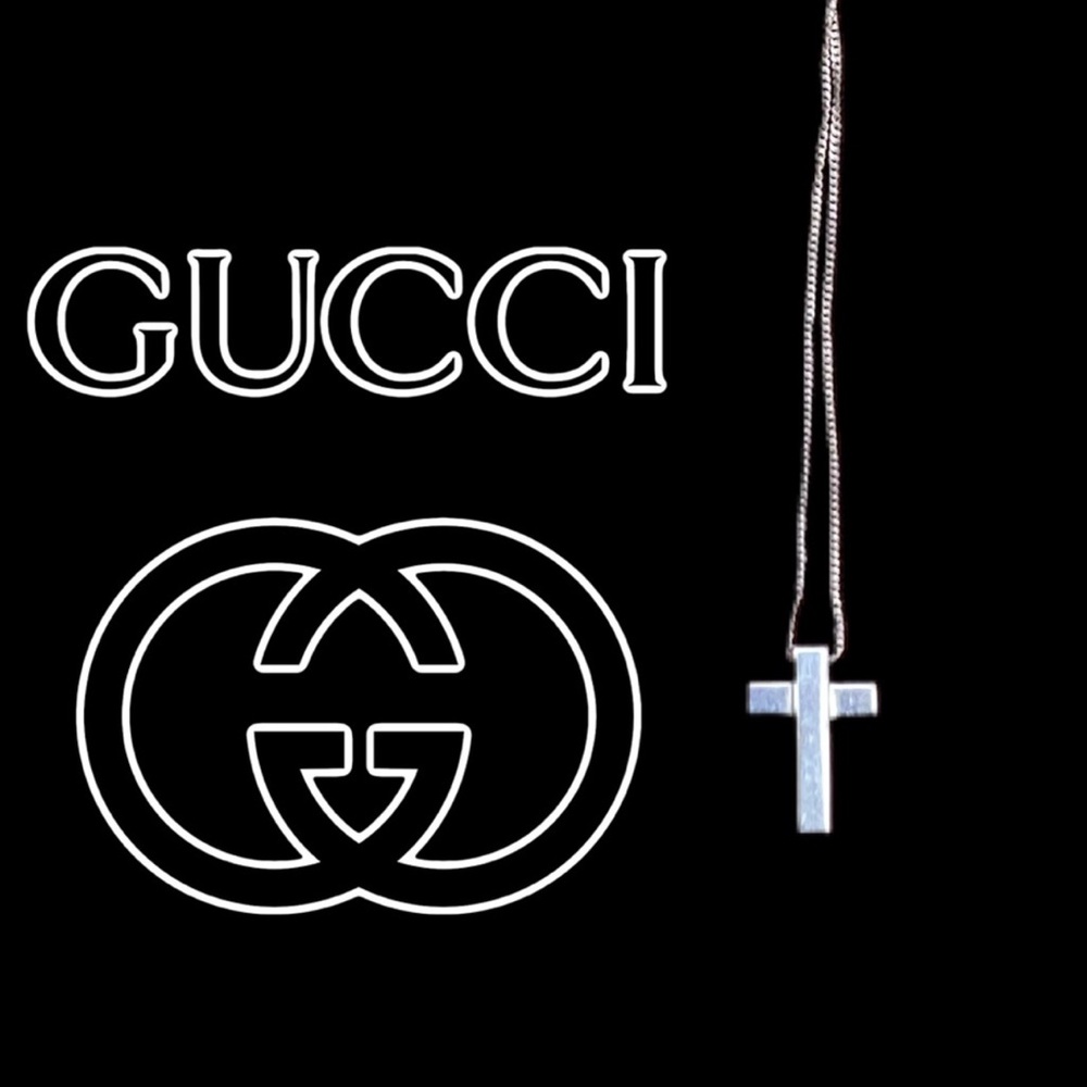 Gucci Silver Cross Pendant Necklace - Picture 7 of 12